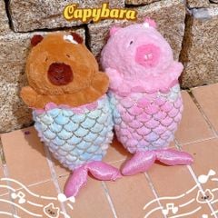 ** GẤU BÔNG CAPYBARA ĐUÔI CÁ 25CM