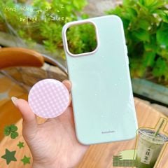** Ốp iPhone 17 dẻo Bonne kèm Pop caro tròn loại dán