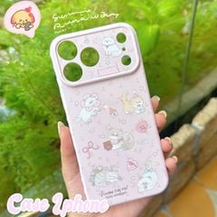 ** Ốp iPhone 17 Pro Max dẻo hồng 6 mèo và hoa nhí