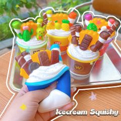 ** Squishy ICE CREAM Ly kem đủ màu