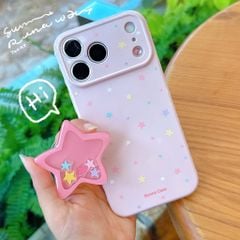 ** Ốp iPhone 17 Pro Max/18 Pro Max dẻo hồng sao nhí kèm pop sao lắc