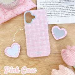 Ốp iPhone 17 dẻo caro kèm pop gương trái tim