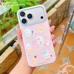 ** Ốp iPhone 17 Pro Max dẻo hồng nhiều thỏ Miffy trắng/nâu
