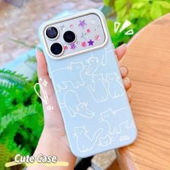 ** Ốp iPhone 17 Pro Max/18 Pro Max dẻo phủ bóng nét vẽ mèo lười