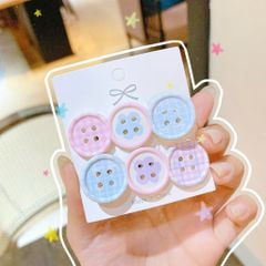 ** Set 2 kẹp Khuy áo trơn tone tím/xd