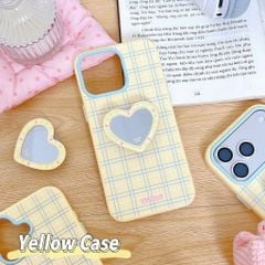 Ốp iPhone 12 Pro Max/13 Pro Max dẻo caro kèm pop gương trái tim