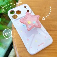 ** Ốp iPhone 17 Pro Max/18 Pro Max dẻo hồng sao nhí kèm pop sao lắc