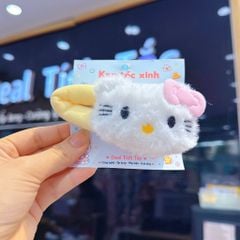 ** Kẹp tách bông mặt kitty nơ hồng cute