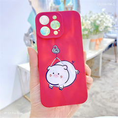 ** Ốp IP 12 Pro Max dẻo vân đá nhám heo móc khóa treo