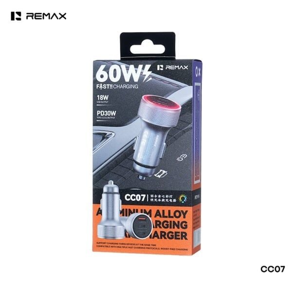 Sạc xe hơi Remax CC07 1U 2C 60W có Bluetooth