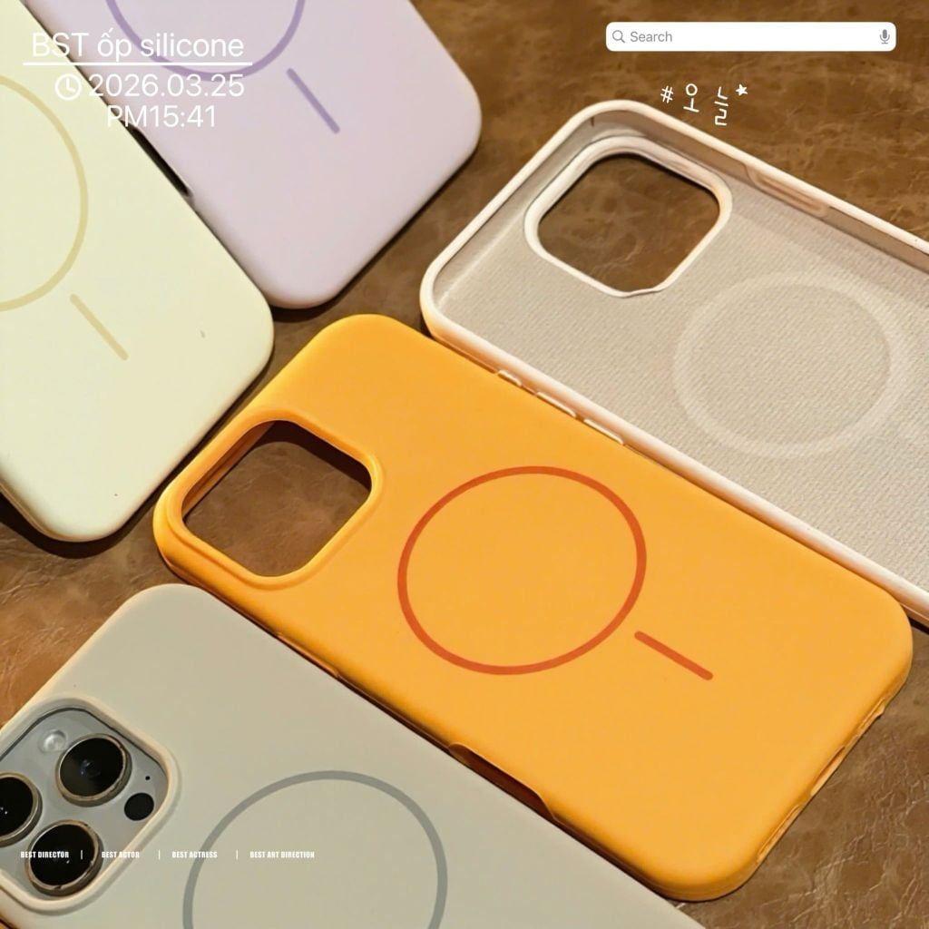 ** Ốp IP 15 Plus Silicon magsafe chống bẩn