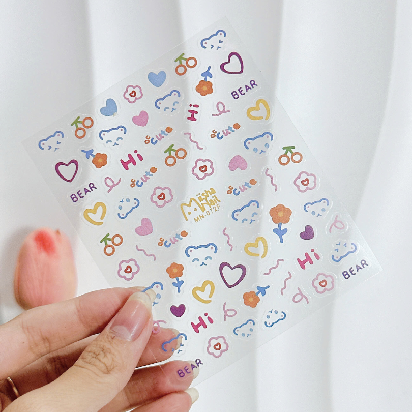 ** Sticker dán mini mèo con/bướm/thỏ/cún con (7k/tờ)