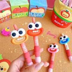 ** Bút bi đính charm thú môi dày mắt lòi