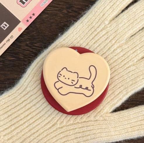 ** Popsocket từ tính trái tim mèo nền vàng