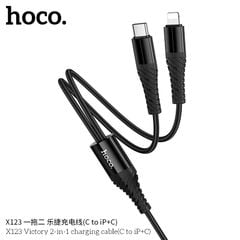 Cáp Type C 2 in 1 Hoco X123 3A