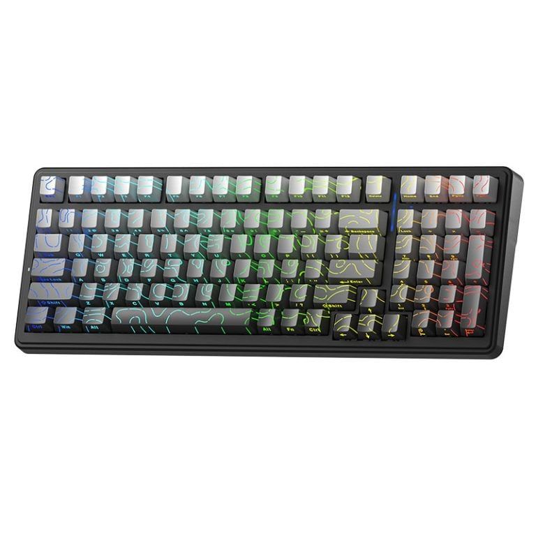 ** Bàn phím cơ 3 mode Aula F99 Xám Gradient Contour, Star Vector Switch