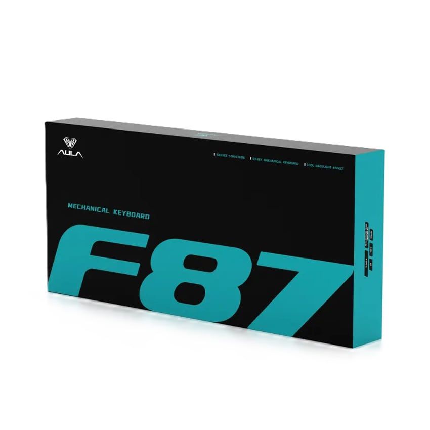** Bàn phím cơ 3 mode Aula F87 Đen xanh đậm cam, Grey Wood V3 Switch