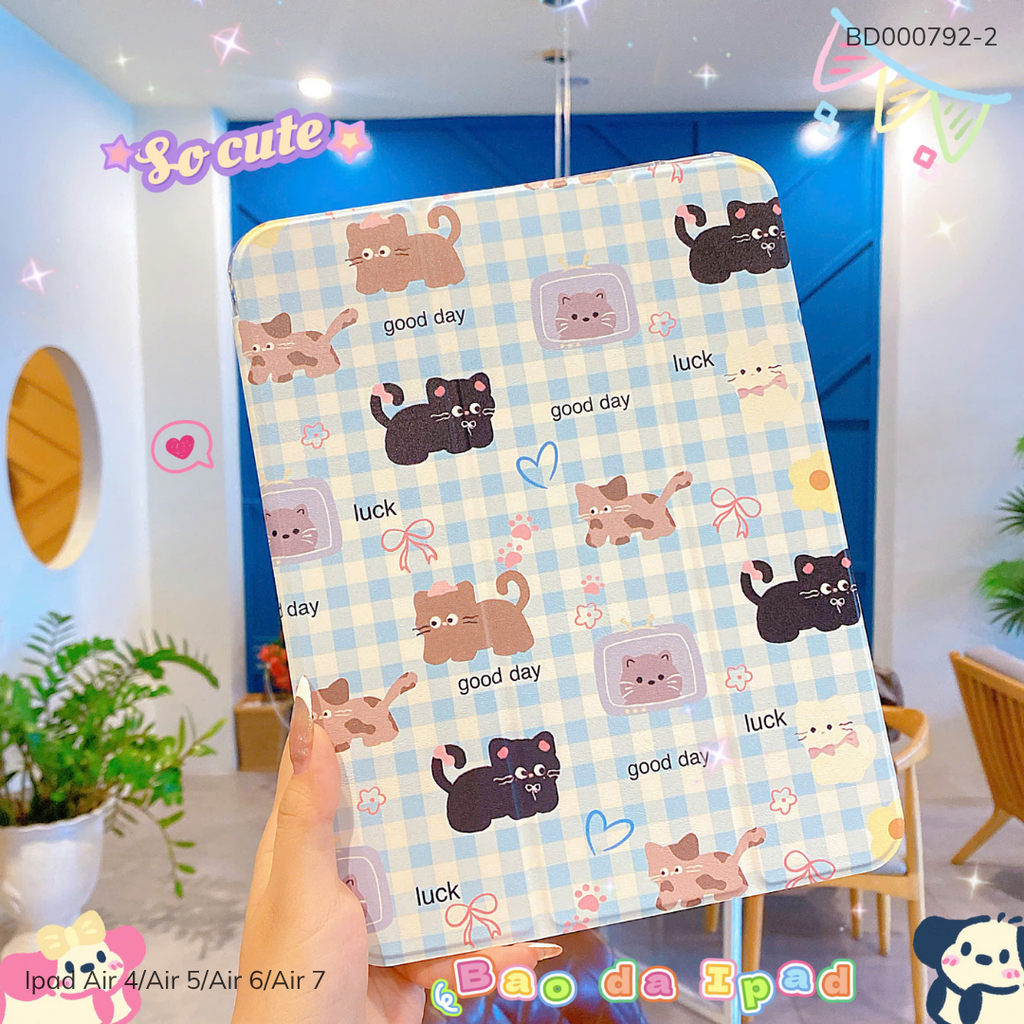 Bao da Ipad Air 4/Air 5/Air 6/Air 7 lưng trong in hình