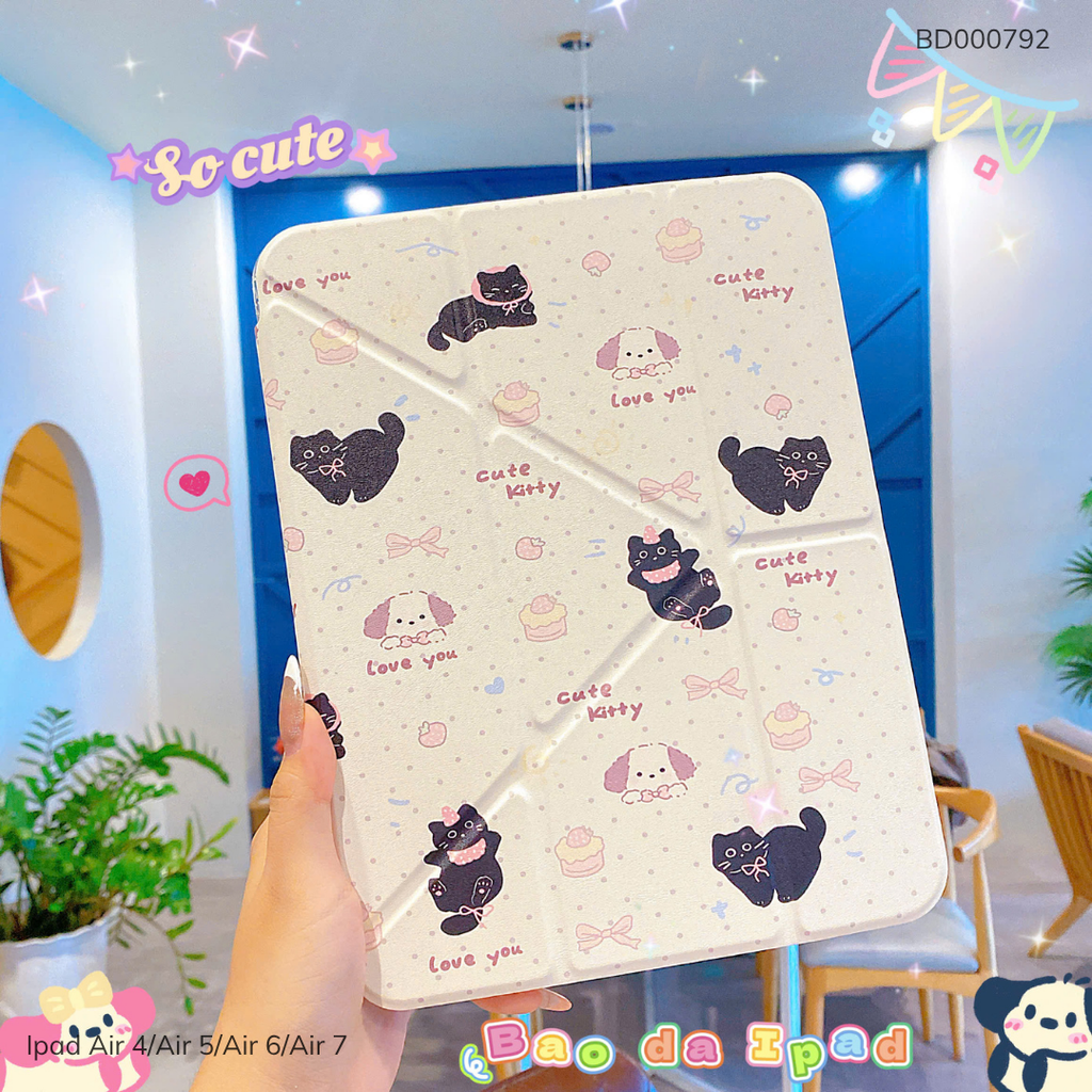 Bao da Ipad Air 4/Air 5/Air 6/Air 7 lưng trong in hình
