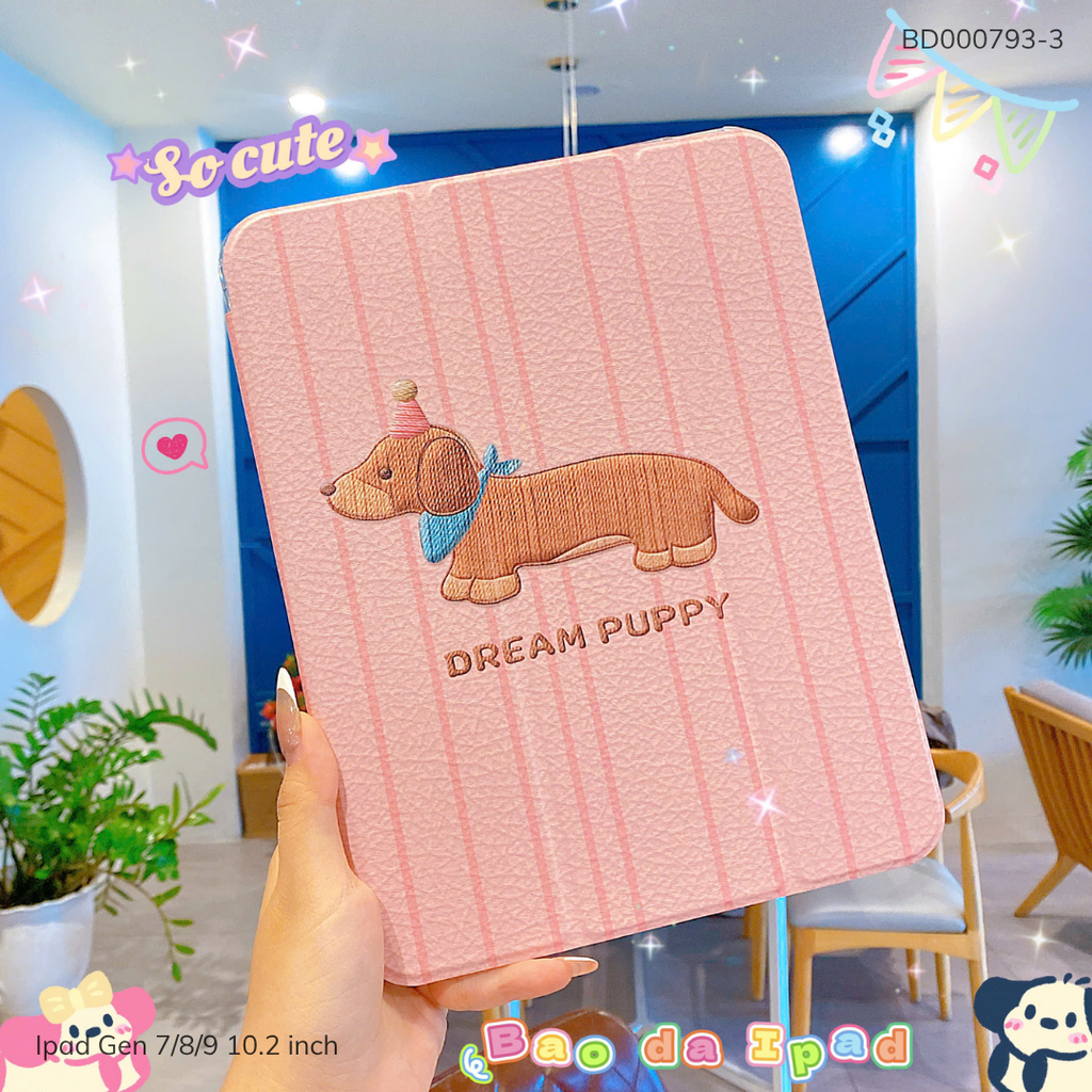 Bao da Ipad Gen 7/8/9, 10.2 inch lưng trong in hình