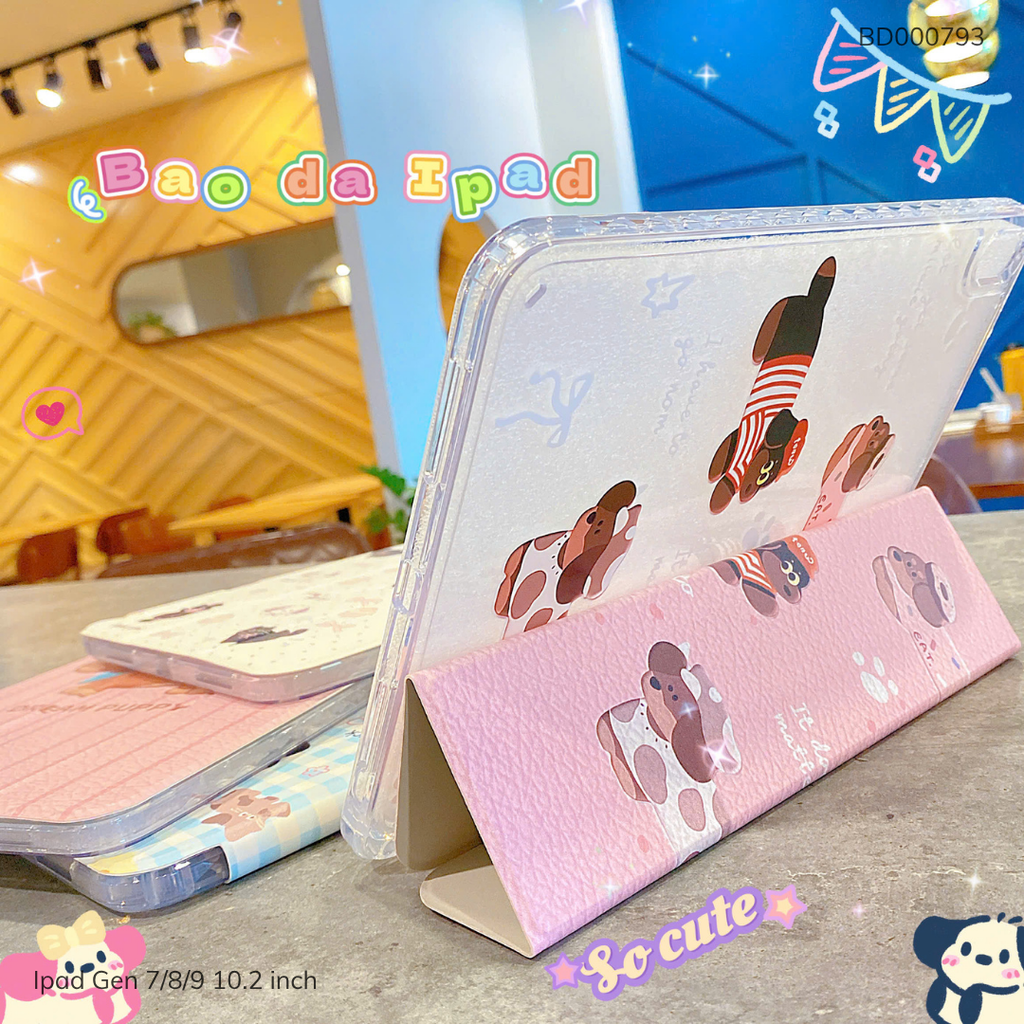 Bao da Ipad Gen 7/8/9, 10.2 inch lưng trong in hình