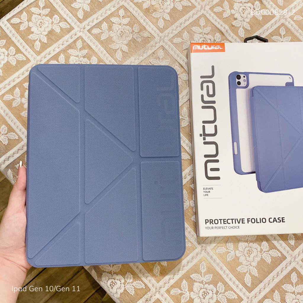 ** Bao da Ipad Gen 10/Gen 11 Mutural vân Micro lưng trong