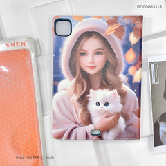 Bao da Ipad Pro M4 11 Inch/Pro M5 11 inch Lishen vân da sần cute