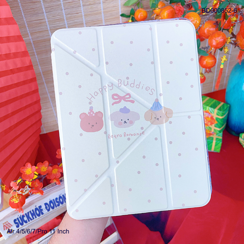 ** Bao da iPad Air 4/Air 5/Air 6/Air 7/Pro 11 inch lưng trong in hình chống sốc