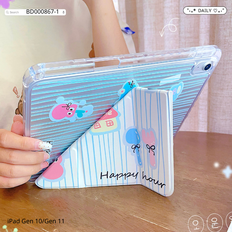 Bao da iPad Air 4/Air 5/Air 6/Air 7/Pro 11 inch dẻo trong in hình cute