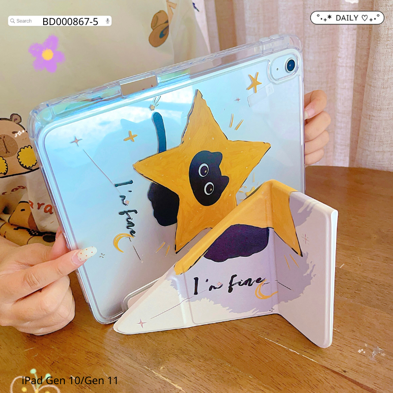 Bao da iPad Air 4/Air 5/Air 6/Air 7/Pro 11 inch dẻo trong in hình cute