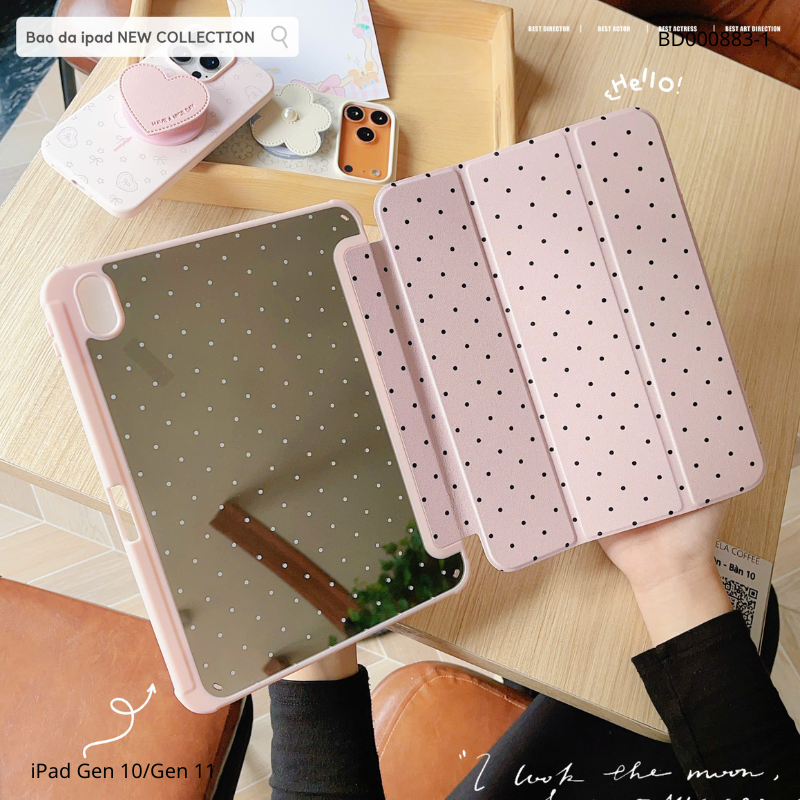 ** Bao da iPad Gen 10/Gen 11 lưng tráng gương