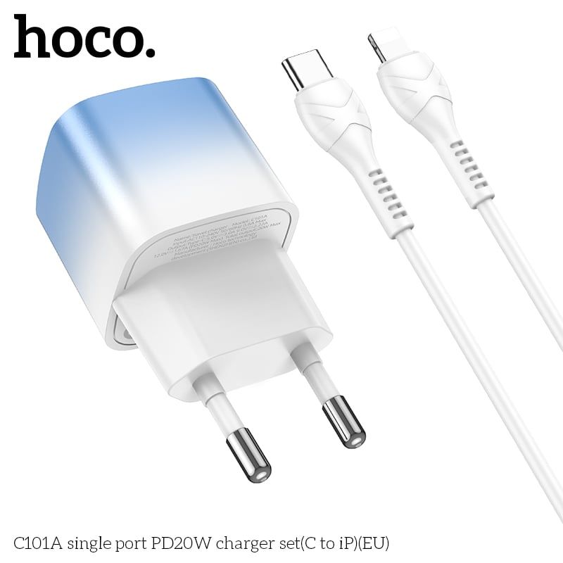 Bộ sạc Type C to Lightning Hoco C101A 20W