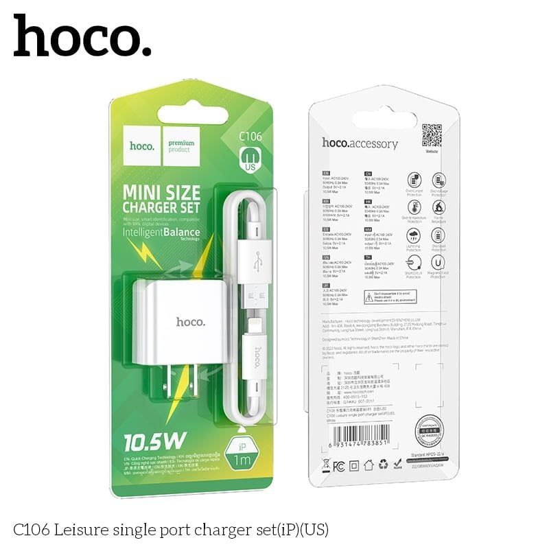 Bộ sạc Lightning Hoco C106