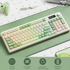** Bàn phím không dây Aula S99 Pro xanh lá be