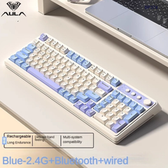 ** Bàn phím không dây Aula S99 Pro xanh dương be tím