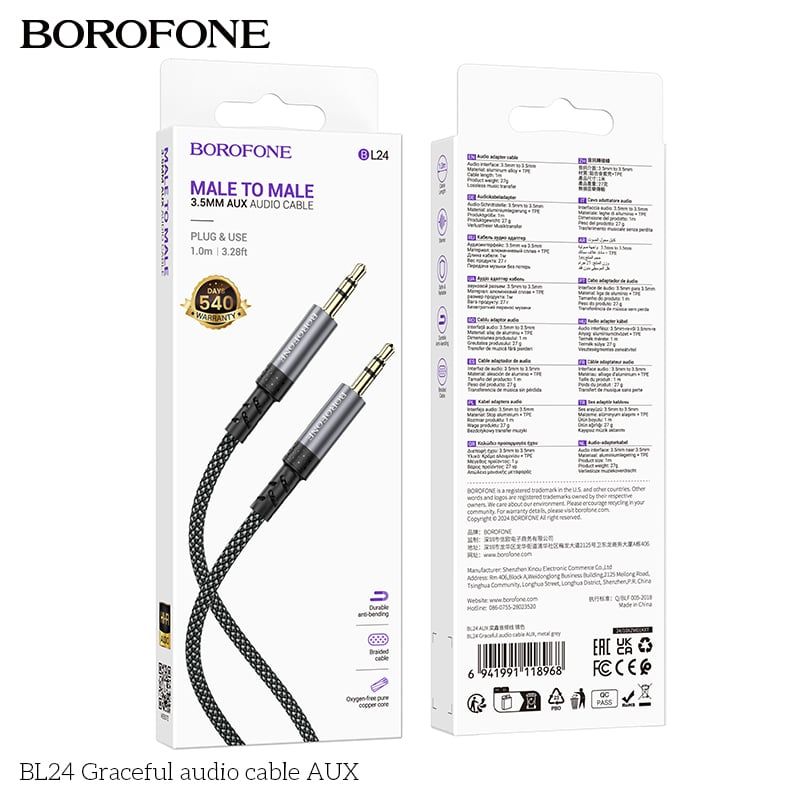 Cáp AUX Borofone BL24 1m