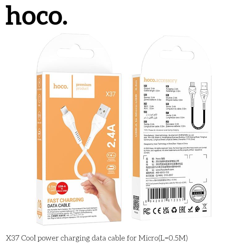 Cáp Micro Hoco X37 0.5m