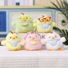** Móc khóa bông gà con yếm xanh dây thừng