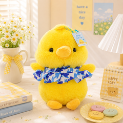 ** GẤU BÔNG GÀ CON ĐEO YẾM XANH SIZE 25CM