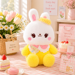 ** THỎ VÀNG ĐỘI MŨ YẾM HỒNG SIZE 25CM