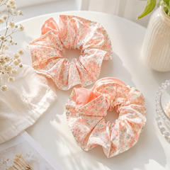 ** Scrunchies 2 lớp họa tiết hoa nhí