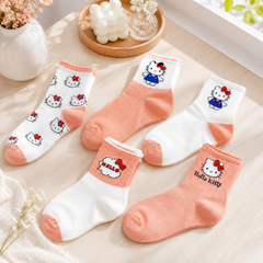 ** Tất/vớ tone trắng mix hồng cam Kitty