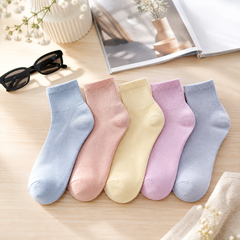 ** Tất/vớ trơn nhiều màu in mặt Kitty/Happy