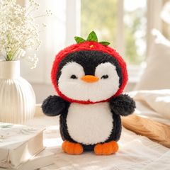 ** GẤU BÔNG CHIM CÁNH CỤT ĐỘI MŨ DÂU TÂY SIZE 25CM