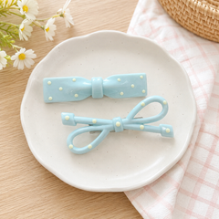 ** Set 2 kẹp nơ chấm bi ngọt ngào