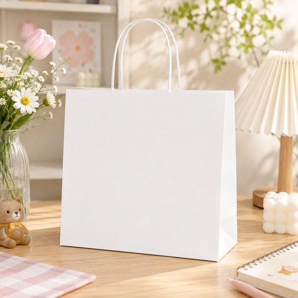 ** Túi giấy KRAFT cứng trắng size 30x30x13 cm