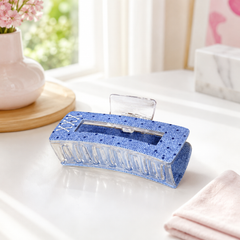 ** Kẹp càng cua VUÔNG vải jean xanh dương