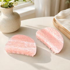 ** Kẹp càng cua xà cừ ánh ngọc trai hồng form bầu
