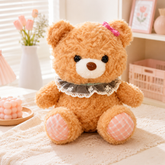 ** GẤU BÔNG GẤU TRẮNG/NÂU ĐEO YẾM XANH SIZE 25CM