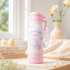 ** Bình giữ nhiệt cổ lọ mèo/cún hồng/xd kèm dây chuông 600ml